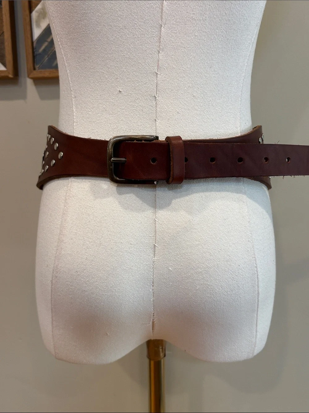 Vintage Ralph Lauren Western Studded Wide Leather Belt Spring 2002 size Medium